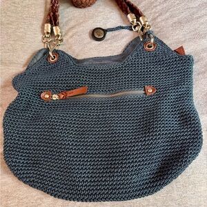 The Sak Blue Shoulder Bag with Leather Straps
